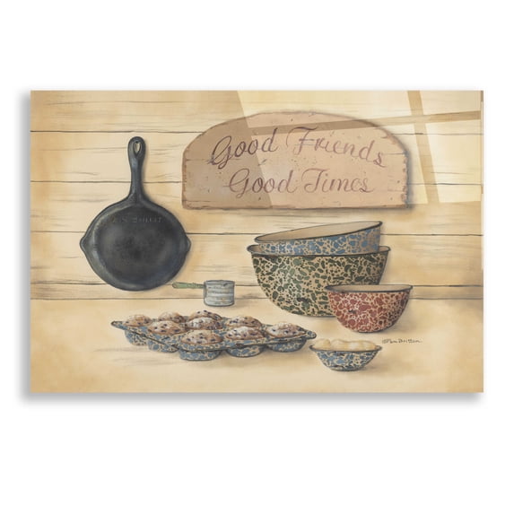 Epic Art 'Good Friends' by Pam Britton, Acrylic Glass Wall Art, 24"x16"