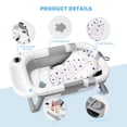 thumbnail image 4 of Baignoire pour Bébé Pliable avec Coussin de Soutien Doux et Capteur de Température, Baignoire/douche de Voyage Antidérapante et Portable (59x40x20 cm, Gris), 4 of 9