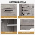 thumbnail image 6 of TROPOW Wooden Dresser with 2 Door Wardrobe, 4 Drawers, Hanging Rod and Storage Cabinet, Sturdy, Anti-Tipping Design with Metal Handles, Modern Armoire Closet for Bedroom,Gray, 6 of 7