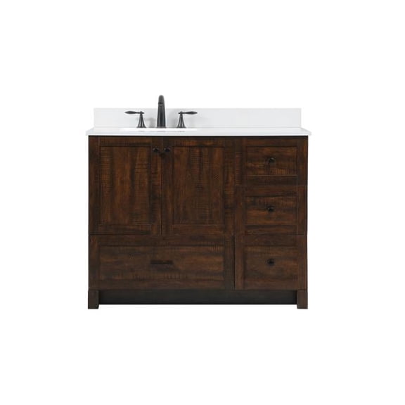 42 in. Single Bathroom Vanity with Backsplash, Espresso