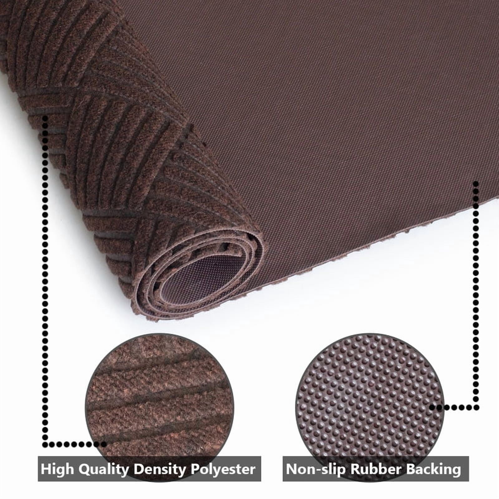 Fas Home Runner Rugs 3FTX25FT Indoor Outdoor Hallway Runner with Rubber Backing Non-Slip Carpet Washable Area Rugs Custom Sizes for Entryway Kitchen Laundry Room Balcony Patio Brown