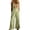 Green, variant on Womens Spaghetti Strap Floral Embroidered Faux Linen Overalls Jumpsuit Side Patch Hand Pockets Loose Wide Leg Full Length Solid Color Pull On Casual Overall Romper