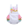 thumbnail image 1 of Fortune Baby Girl Sleeveless Romper Ice Cream Print Ruffle Jumpsuit,0-3 Y, 1 of 9