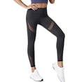 thumbnail image 2 of Women's High Waisted Mesh Panel Leggings Stretchy Workout Yoga Pants Athletic Tights, 2 of 4