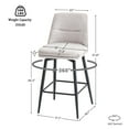 thumbnail image 5 of White Counter Height Bar Stools Set of 4, 26 Inch Seat Height with Back and Metal Legs, 360° Swivel Upholstered Fabric Swivel Bar Stools, 5 of 5