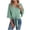 Mint Green, variant on Ymauqau Women's Tops 3/4 Bell Sleeve V Neck Solid Color Tie Front Button down Shirts Dressy Casual Blouses