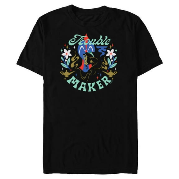Disney Princess Aladdin Jasmine and Jafar Trouble Maker - Short Sleeve Blended T-Shirt for Adults - Customized-Black