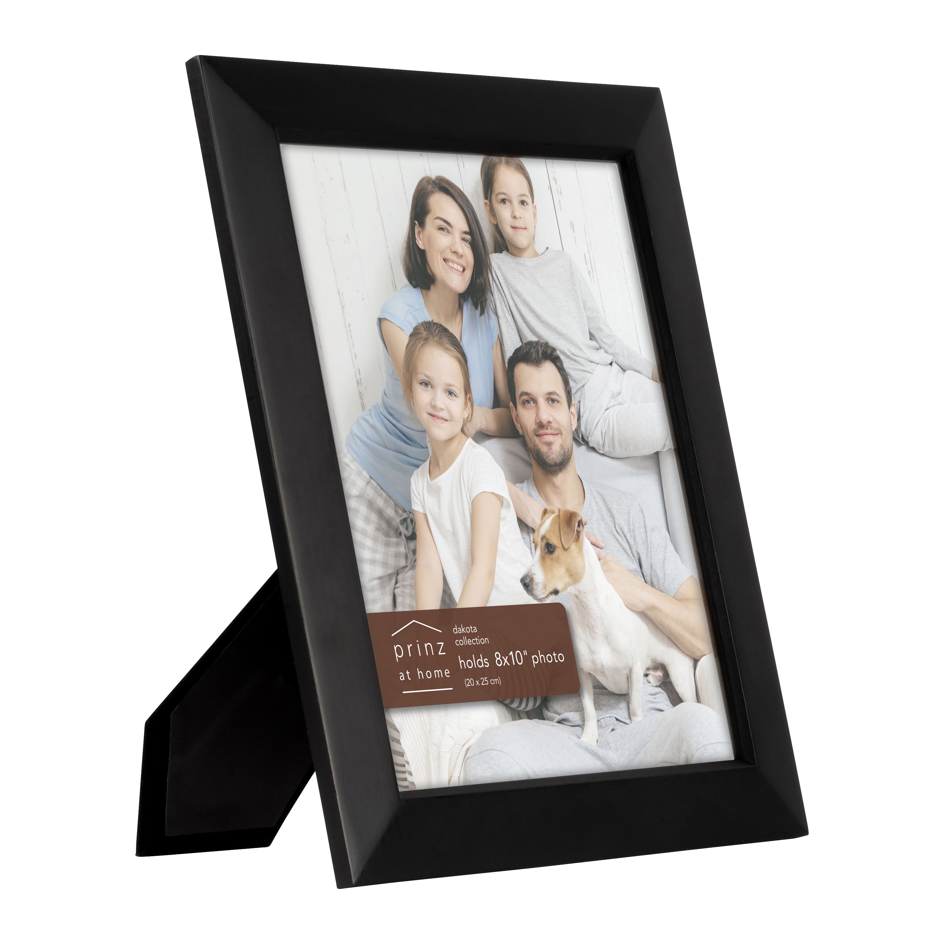 Prinz Dakota Wood Tabletop Picture Frame, 8”x10” Photos, Black, 2 Pack