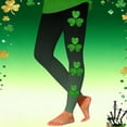 thumbnail image 2 of St. Patrick'S Day Themed Girls' Printed Athletic Leggings Kids Festive Holiday Stretch Pants Clothes, 2 of 5
