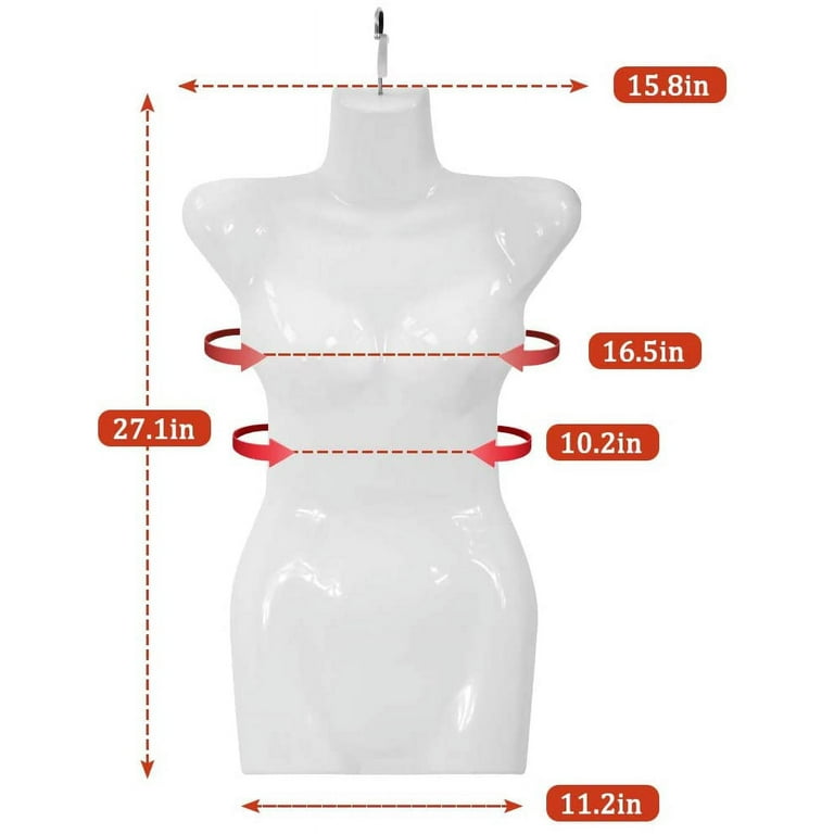 Female Mannequin Torso Adjustable Height with Metal Stand - Costway
