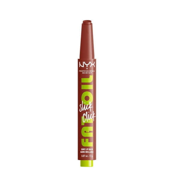 NYX PROFESSIONAL MAKEUP, Baume brillance Fat Oil Slick Click, Baume format bâton, Infusé d'huiles nourissantes, Fini haute brillance - Double Tap (Raspberry Pink)