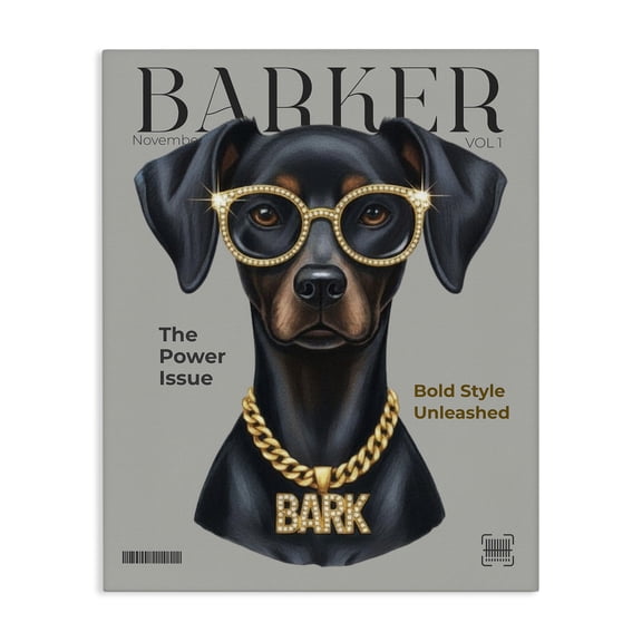 Stupell Industries Art Deco Barker Dog Fashion Magazine Canvas Art, 16 x 20, by A Barefoot Stylist