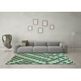 thumbnail image 3 of Ahgly Company Indoor Square Checkered Light Blue Modern Area Rugs, 6' Square, 3 of 4