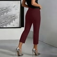 thumbnail image 6 of Summer Capri Pants,Capris for Women Trendy High Waisted Loose Straight Leg Stretchy Capri Cropped Pants with Pockets, 6 of 6