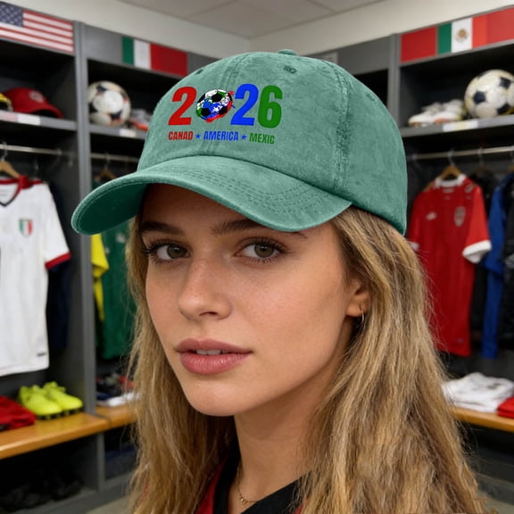 OAVQHLG3B 2026 Soccer Fan Cap,Classic Baseball Caps, USA, CAN, MEX Baseball Hat, Adjustable Unisex Fit, Breathable Cotton, for Soccer Supporter