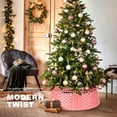 thumbnail image 6 of Ayieyill 26 Inch Christmas Tree Collar, Christmas Tree Skirt Cover for Christmas Tree Decorations | Wooden | Pink, 6 of 7