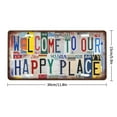 thumbnail image 2 of Metal Signs: Vintage Welcome License Plate Welcome to Our Happy Place Wall Decor Metal Tin Sign For Bar Home 12 X 6 Inches Vintage  15x30cm, 2 of 8