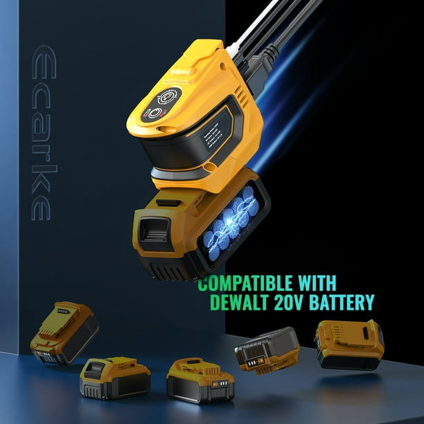 dewalt inverter cigarette lighter Ecarke 200w Portable Power Inverter, for 20v Battery, USB and AC Outlets, Yellow along with a bright LED light DEWALT 1000 watt Car Power