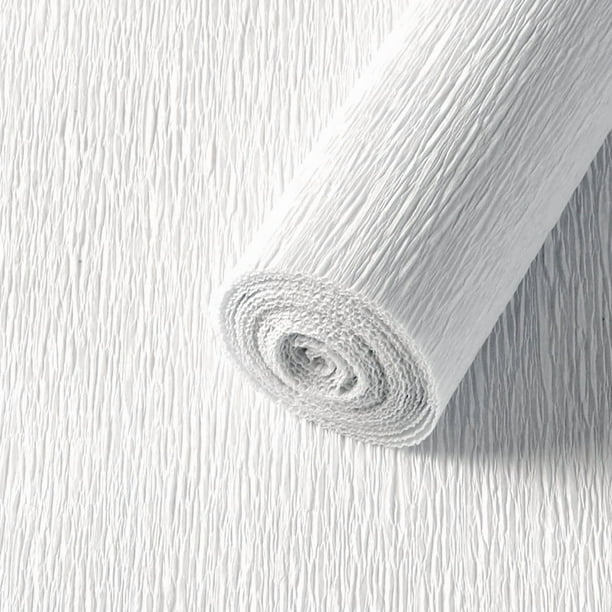 XmhyTop-A 2 rollos de papel crepé de 250 x 50 cm, ideal para decoración de fiestas, manualidades y suministros para fiestas, color blanco.