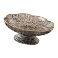 thumbnail image 4 of Cesta de frutas, soporte para verduras, plato para ensalada con base y orificios de drenaje, cuenco decorativo con pedestal para inauguración de Negro, 4 of 8