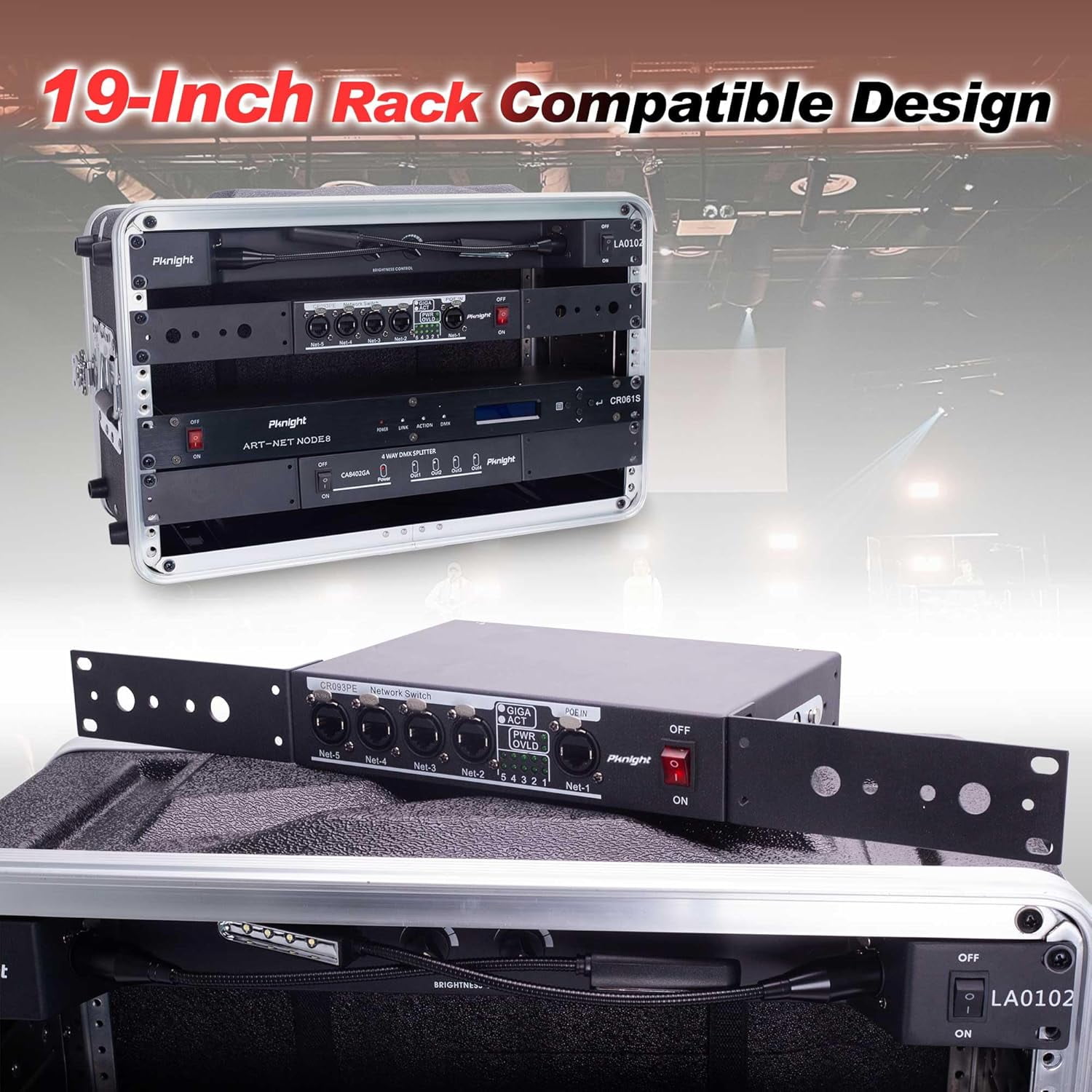 Pknight Stage Signal etherCON Network Switch POE Available