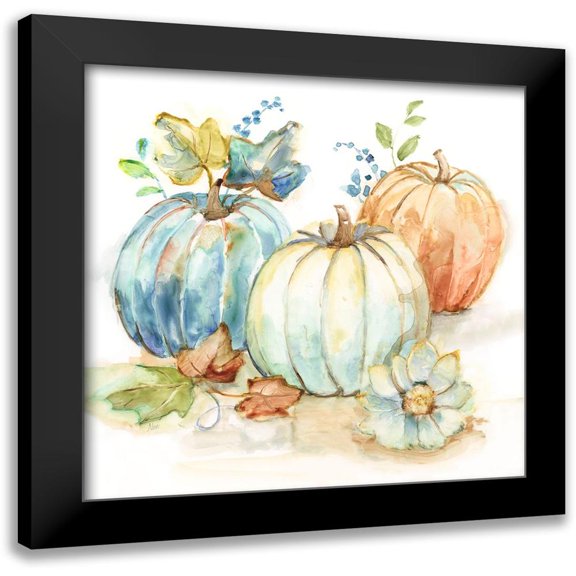 Nan 12x12 Black Modern Framed Museum Art Print Titled - First Harvest Pumpkins I