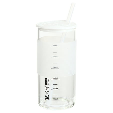 

1 Set Glass Cup with Lid Milk Cup Scale Water Cup Heat-Resistant Cup Tumbler