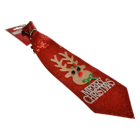 Holiday Time Reindeer Greeting Christmas Tie