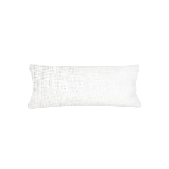 Linen Bright White Long Lumbar Pillow 13x30 / Down
