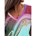 thumbnail image 3 of DYMADE Women Short Sleeve Graphic Print Casaul Tunic Pullover T-Shirts, 3 of 4