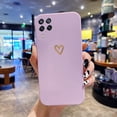 thumbnail image 3 of Compatible for Samsung Galaxy A12 Case 6.5 inch,Plated Love Phone Case,Cute Small Gold Heart Pattern Soft Shockproof Protective Liquid Silicone TPU Case for Girls Women Men Lavender, 3 of 5