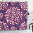 thumbnail image 1 of Purple Mandala Shower Curtain, Colorful Oriental Mandala Design in Repeating Arrangement Traditional Theme, Fabric Bathroom Set with Hooks, 69W X 84L Inches Extra Long, Multicolor, by Ambesonne, 1 of 3