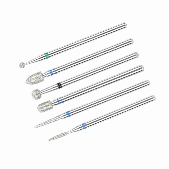 Kit De Brocas Para Decoración De Uñas De Acero Inoxidable De 6 Piezas, Herramienta De Manicura Para Máquina Perforadora De Uñas Eléctrica Con Paquete Transparente Para Un