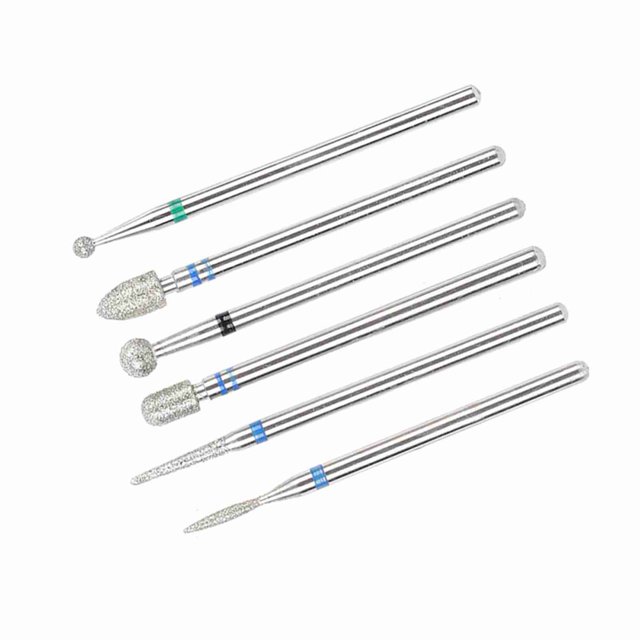 Kit De Brocas Para Decoración De Uñas De Acero Inoxidable De 6 Piezas, Herramienta De Manicura Para Máquina Perforadora De Uñas Eléctrica Con Paquete Transparente Para Un