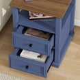 thumbnail image 2 of 18" Farmhouse Nightstand with Charging Station, Blue End Table with 2 Drawers & Storage Shelf, Rustic Bedside Table for Bedroom, Living Room, 18.1"D x 18.1"W x 24.2"H, Set of 1, 2 of 5