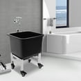 thumbnail image 6 of Freestanding Floor Mop Sink with Drain & Wheels – 14"x12" Deep Utility Basin, PP & Stainless Steel, Mobile Cleaning Station for Home & Commercial Use, 6 of 11