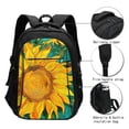 thumbnail image 3 of Salouo Vibrant Sunflower Painting Pattern Extra Large Travel Laptop,Backpack with USB Charging Port College Backpack Business Work Bag Casual Daypack Fits for Men & Women, 3 of 7