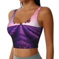 thumbnail image 2 of Balery Lavender Field Sunset Sujetadores deportivos con espalda cruzada para mujer, acolchados, sin costuras, de alto impacto, ideales para yoga, gimnasio, entrenamiento y fitness.-Small, 2 of 8