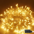 thumbnail image 1 of Christmas String Lights, 33FT 100 Ds Indoor Outdoor Fairy Lights 8 Flashing Modes and Memory Function with End-to-End Plug, Waterproof Fairy Lights for Bedroom Wedding Party Decorations (Warm White), 1 of 8
