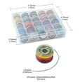 thumbnail image 6 of 25 rolls 25 colors Round Segment Dyed Waxed Polyester Thread String Micro Macrame Cord Twisted Cord Mixed color 0.65mm 6m/roll 1 roll/color, 6 of 8