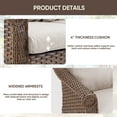 thumbnail image 5 of POCASSY Set of 2 Outdoor Accent Lounge Chairs with Cushions, Patio Wicker Chairs with Brown PE Wicker Rattan for Porch, Deck, Backyard, Beige, 5 of 6