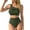 Green, variant on Womens Bikini Swimsuits Two Piece Push Up Tankini Top with High Waisted Triangle Bottoms Black L