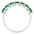 thumbnail image 5 of 1.19 ctw Wedding Band for Women - 14K White Gold Simulated Emerald Stackable Eternity Ring, 5 of 6