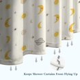 thumbnail image 6 of Beige Sun Moon Planet Star Pattern Shower Curtain 36"x72" ,Bathroom Decorative Shower Curtains Set with 12 Hooks,Modern Waterproof Washable Shower Curtain, 6 of 6