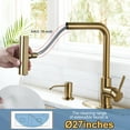 thumbnail image 5 of Wowow Pull Down Waterfall Kitchen Faucet with Soap Dispenser and 3-Mode Sprayer in Gold for Kitchen Sink, 5 of 7