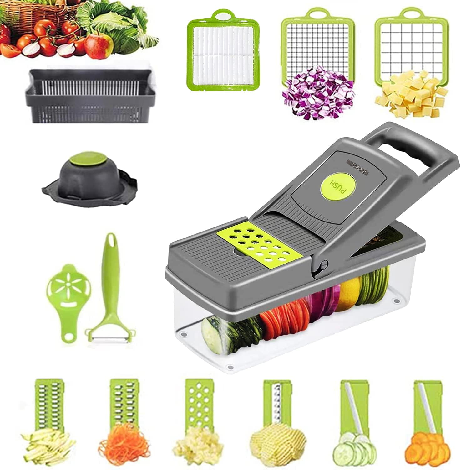 5 Core Vegetable Chopper Cutter 14in1 Multifunctional Pro Food Dicer