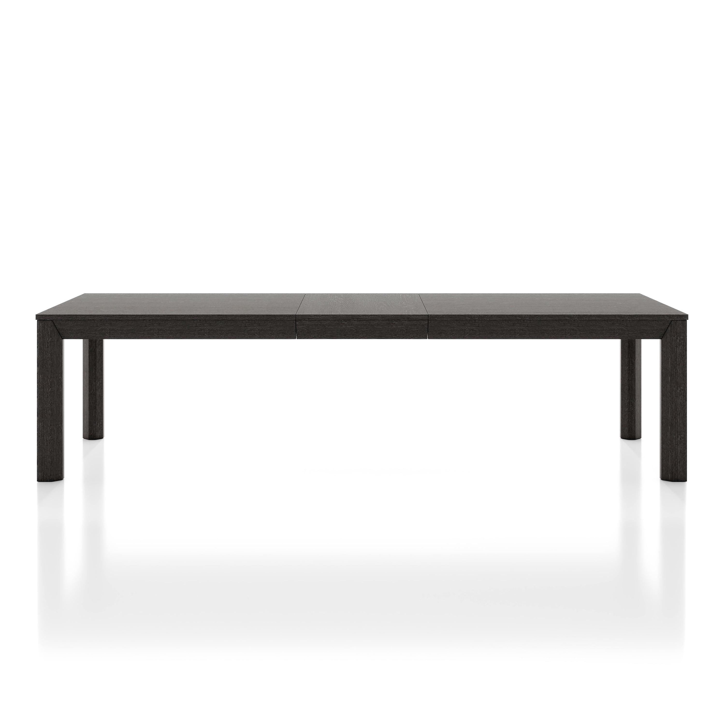 Furniture of America Direx 118" Solid Wood Rectangle Indoor Dining Table, Weathered Black