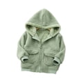thumbnail image 2 of Toddler Jacket Dqueduo Toddler Boys Girls Fleece Hooded Full Zip Warm Coat Jacket With Pockets Green 7-8Years, 2 of 5