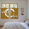 thumbnail image 3 of Japanese Style Kitchen Curtains 45 Inch Length, Brown Country Vintage Owl Birds Branches Tiers Curtains for Bathroom Bedroom Cafe, Light Filtering Small Window Treatment Drapes 2 Panels 42"Wx45"L, 3 of 8