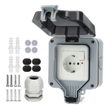 

Ana Outdoor Waterproof IP66 Socket with Switch Indicator Light 1-Way Wall Socket 16A